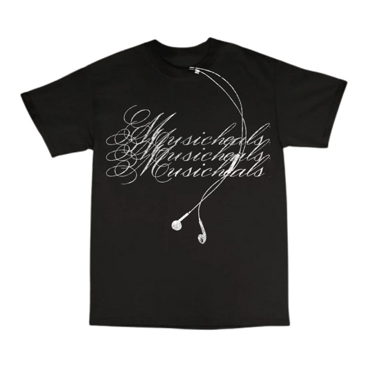 BLACK "MUSICHEALS" TEE