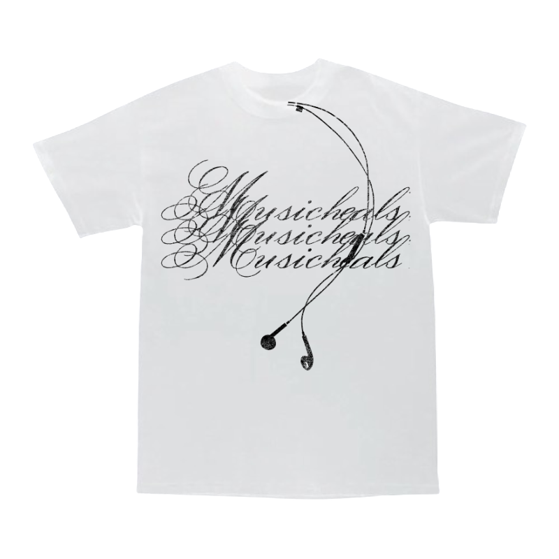 WHITE "MUSICHEALS" TEE