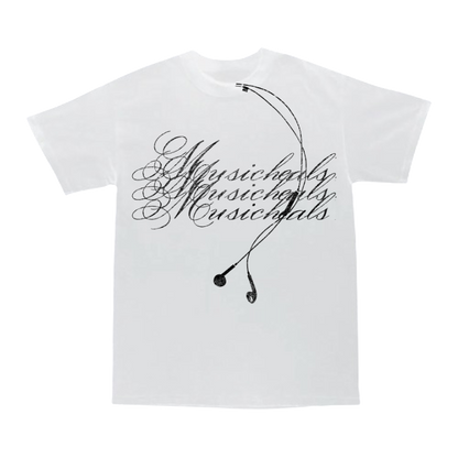 WHITE "MUSICHEALS" TEE